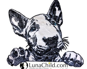NEU Stickdatei Applikation Bullterrier Welpe "Gracie" kommerzielle Nutzung LunaChild Hund Apli