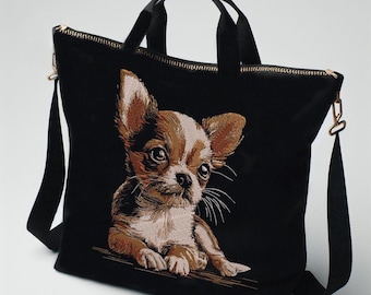 Stickdatei - AUFWENDIGE - Chihuahua Welpe "Gemma" - Hund - für dunkle Stoffe - LunaChild