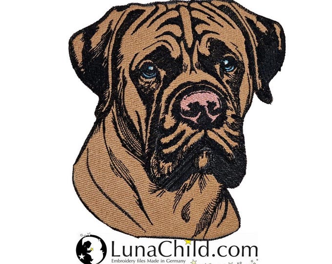 Stickdatei - Vollstick - Boerboel "Ella" - Für helle & dunkle Stoffe - Hund - LunaChild