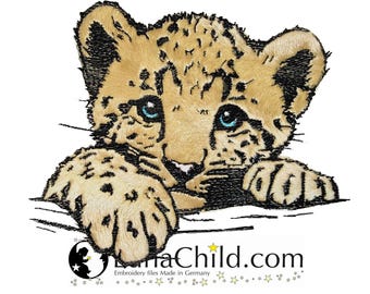 NEU Stickdatei Applikation Leopard "Finn" kommerzielle Nutzung LunaChild Apli