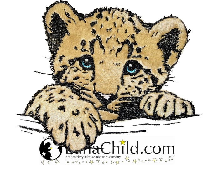 NEU Stickdatei Applikation Leopard "Finn" kommerzielle Nutzung LunaChild Hund Apli