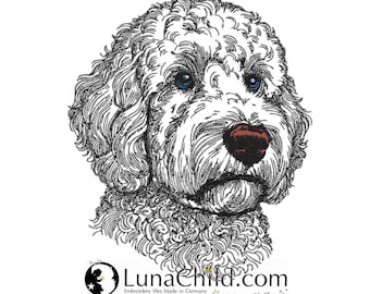 Embroidery file - Golden Doodle "Chooper" - for light fabrics - Dog - LunaChild