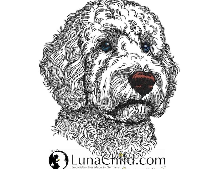 Embroidery file - Golden Doodle "Chooper" - for light fabrics - Dog - LunaChild