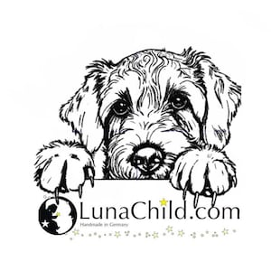 Stickdatei Labradoodle Welpe &quot;Alice&quot; Hund spähend realistisch kommerzielle Nutzung LunaChild