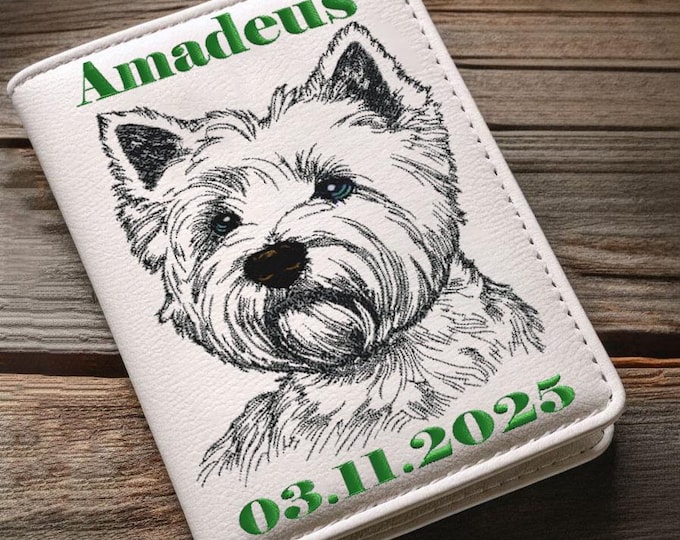 Stickdatei - Hund - West Highland White Terrier "Amadeus" - 8 Größen - LunaChild