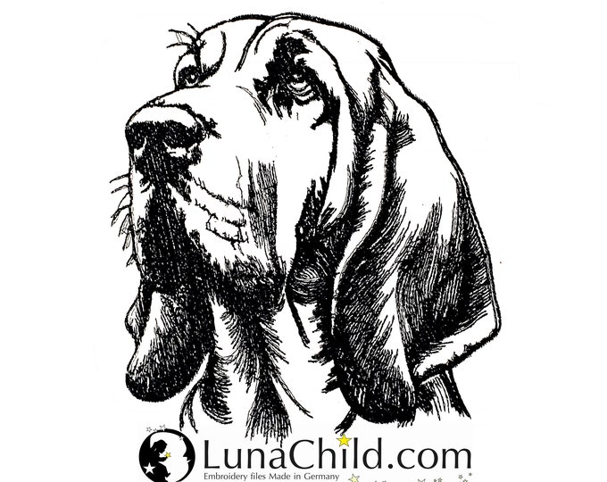 Stickdatei Amerikanischer Bluthund "Cora" Hund realistisch kommerzielle Nutzung LunaChild