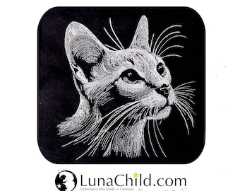 Embroidery file cat kitten "Azrael" realistic commercial use LunaChild
