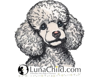 NEW Embroidery file application poodle "Darsy" commercial use LunaChild dog appliqué
