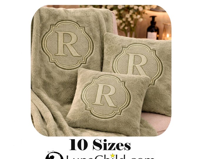 Stickdatei - Präge Stickmuster - Buchstabe "R" - geprägt in 10 Größen - LunaChild - Embroidery design towel