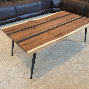 Custom Live Edge Coffee Table - Handmade Wood Furniture - Modern Home Decor - Made-to-Order in the USA