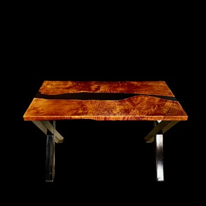 Epoxy River Schreibtisch - Handgefertigter Live Edge Holz und Harz Tisch - Benutzerdefinierte Home Office Schreibtisch - Einzigartiges Modernes Dekor - auf Bestellung in den USA
