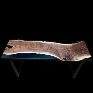 Epoxydharz Fluss Konsolentisch - Maßgeschneiderter Holztisch - Modernes Wohndekor - Made-to-Order in den USA