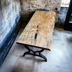 Custom Live Edge Desk – Handmade Wood Desk – Rustic Office Furniture – Modern Home Office – Made in USA – Solid Wood Table - Made To Order