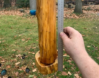 Log Bird Feeder, Squirrel Feeder! The logs are hollowed out, so it can be entirely filled with bird seed! Natural Log, Varnished, Birdfeeder