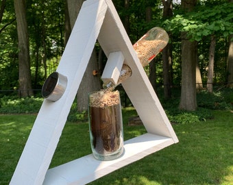 Dr. Pepper Bottle Bird Feeder with Solar Light
