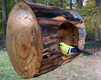 RARE Spalted Oak Squirrel Feeder, Bird Feeder, or Nesting Platform! Sealed to a high-gloss, so it really lasts! Each is unique & 1 of a kind