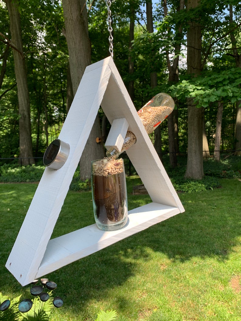 Dr. Pepper Bird Feeder fill the Bottle With Seed and It Automatically