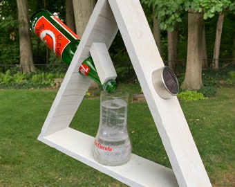 Browns 7-Up Bottle Bird Feeder with UNCOLA Glass & Solar Light