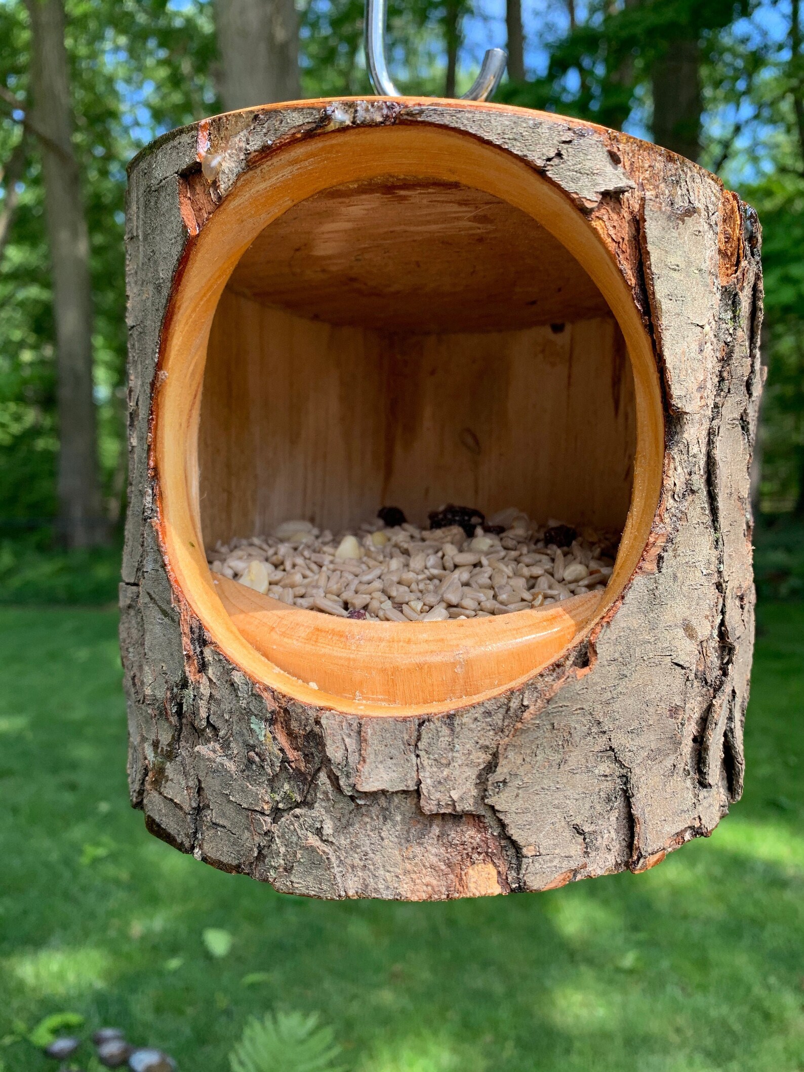 Log Bird Feeder Squirrel Feeder or Nesting Platform. Large Etsy