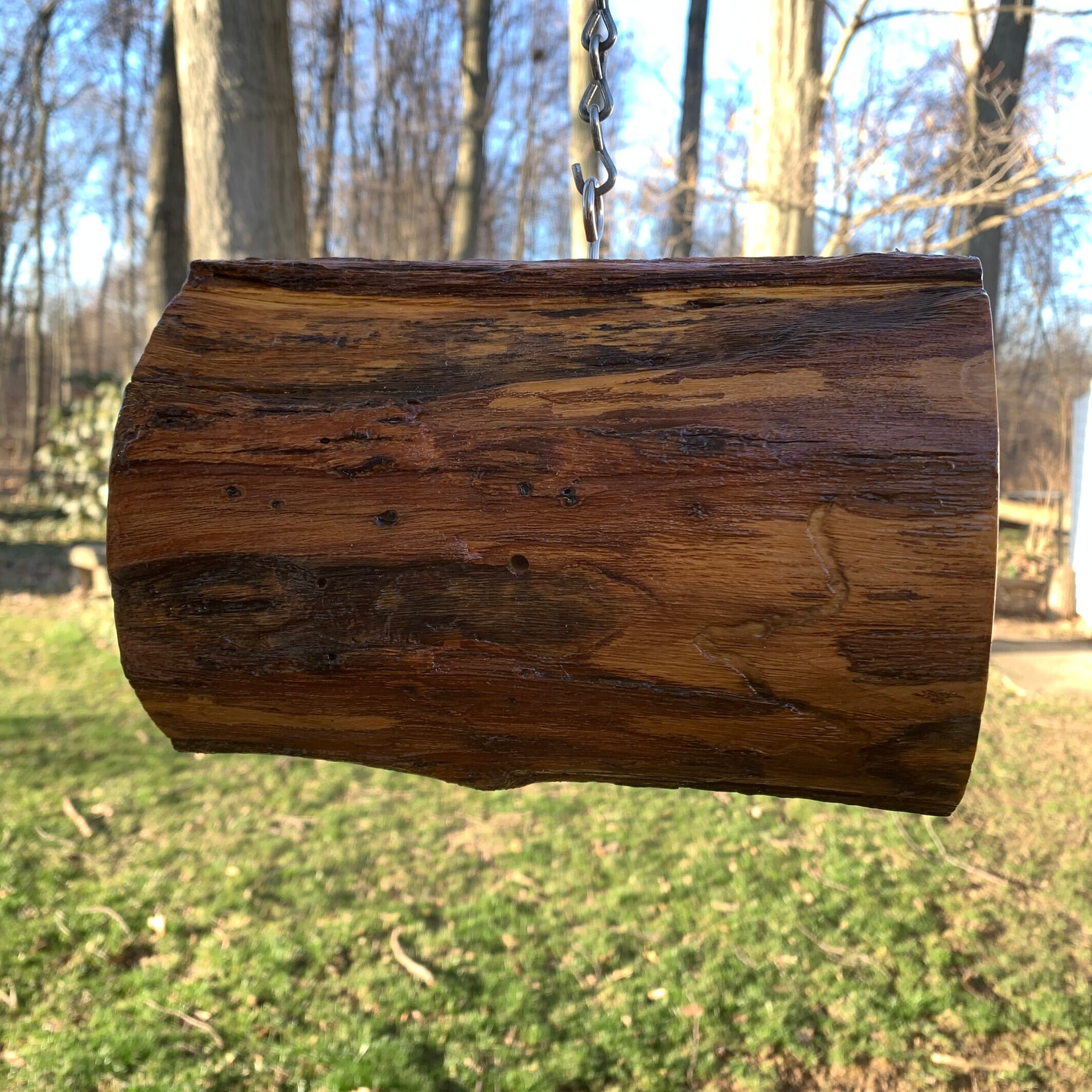 Log Nasting Log Squirrel Feeder, Bird Feeder, or Nesting Platform. Can Be Hung or ...
