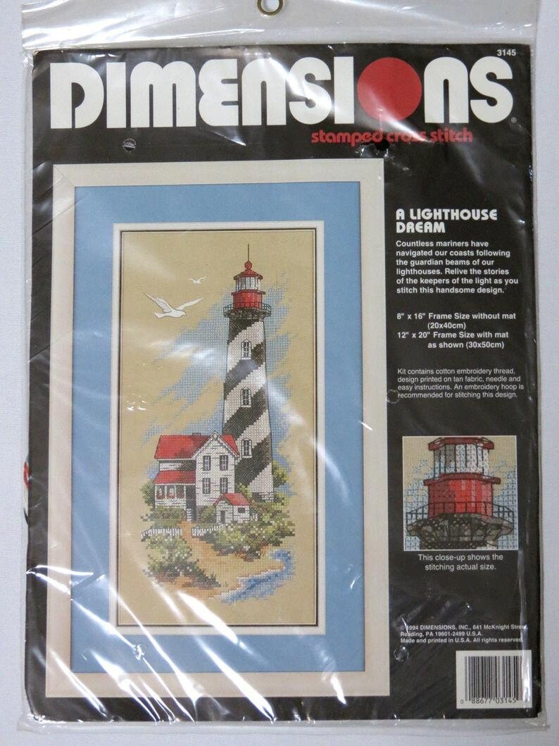 Dimensions Lighthouse Dream Stamped Cross Stitch Kit Etsy