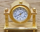 Beautiful sweet brass miniature portico desk Quartz clock