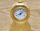 Wonderful sweet miniature Quartz brass boulle clock style desk clock