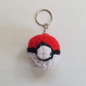 Pokeball Crochet Keychain
