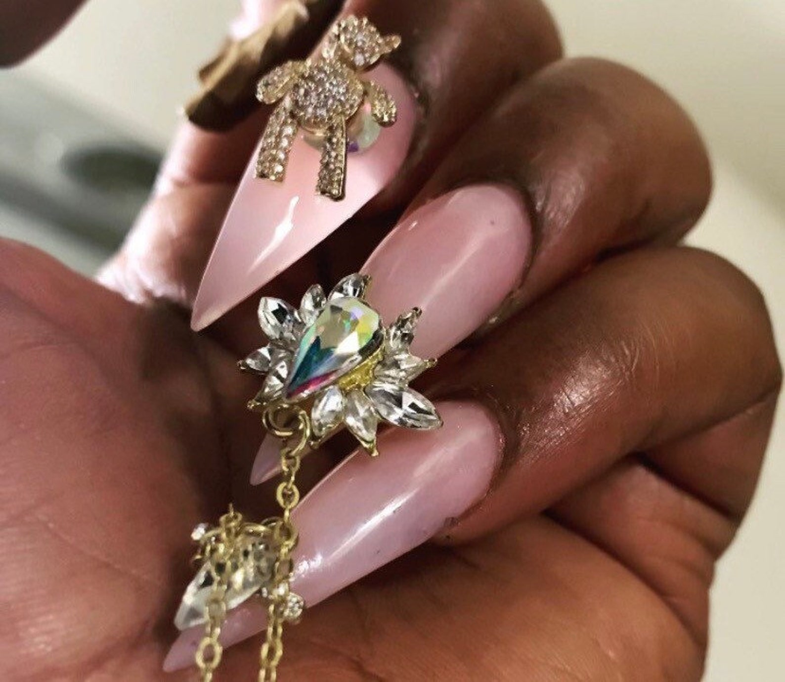 Diamond Nail Art Chain Etsy