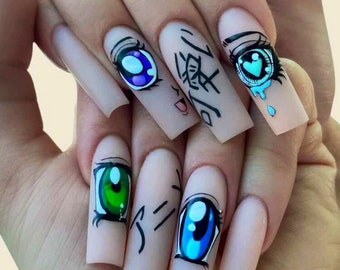 Anime Nail Art Etsy