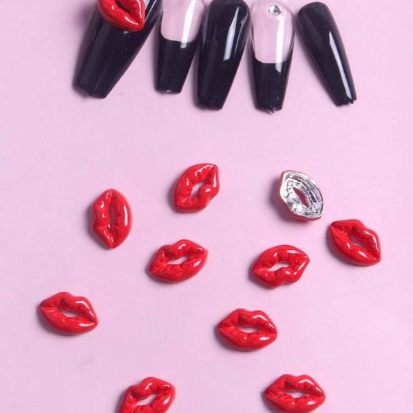 Lip Nail Decal Etsy