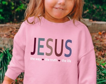 Jesus Toddler Sweatshirt, Christian Sweatshirt for Kids, Jesus, Children, Christian Shirt, Christian Kids Shirt, Toddler Shirt, Toddler Tee
