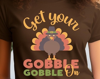 Gobble Gobble PNG, Thanksgiving PNG, Turkey Shirt Design, Sublimation, Digital