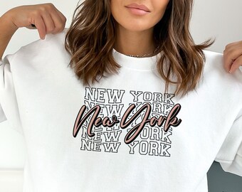 New York Sweatshirt, Girls Trip to New York City, NY Lover Group Shirt, Cute Womens NY Football Sweater, Vacation Souvenir, Bacholerette Tee