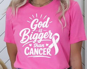 God is Bigger than Cancer Shirt, Christian-themed Cancer, Faith Based Cancer Tshirt, Inspirational Cancer Shirt