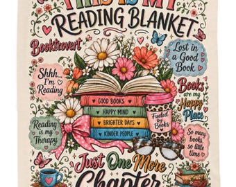 Reading Blanket, Reading Lover Gift, Book Lover Gifts, Plush Blanket, 50' x 60' inches, Throw Blanket