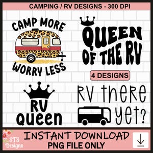 Paquete de camping, RV, Camping, PNG, diseño de RV, clipart, sublimación, diseño de camiseta, divertido, Rv Queen, uso comercial, diseños, descarga digital