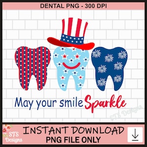 PNG dental del 4 de julio, PNG dental del 4 de julio, Consultorio dental, Diseño de camiseta del 4 de julio, Digital, Descarga instantánea