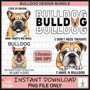 Bulldogge Design, Bulldogge, PNG, lustige Bulldogge, Bulldogge, T-Shirt-Design, süße Bulldogge, Bulldogge Bündel, Bulldogge Clipart, Digital, kommerziell