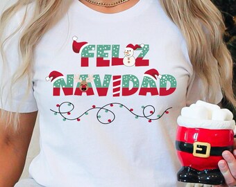 Feliz Navidad Shirt, Spanish Merry Christmas Shirt, Feliz Navidad, Christmas Shirt, Spanish Christmas Shirt, Feliz Navidad Tshirt, Xmas,