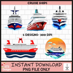 Cruise Ship Bundle, Cruise Ship designs, Cruise ship png, Cruise ship design, Cruise Ship sublimation, Cruise Clipart, digital download
