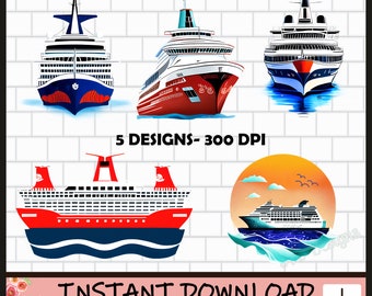 Cruise Ship Bundle, Cruise Ship designs, Cruise ship png, Cruise ship design, Cruise Ship sublimation, Cruise Clipart, digital download