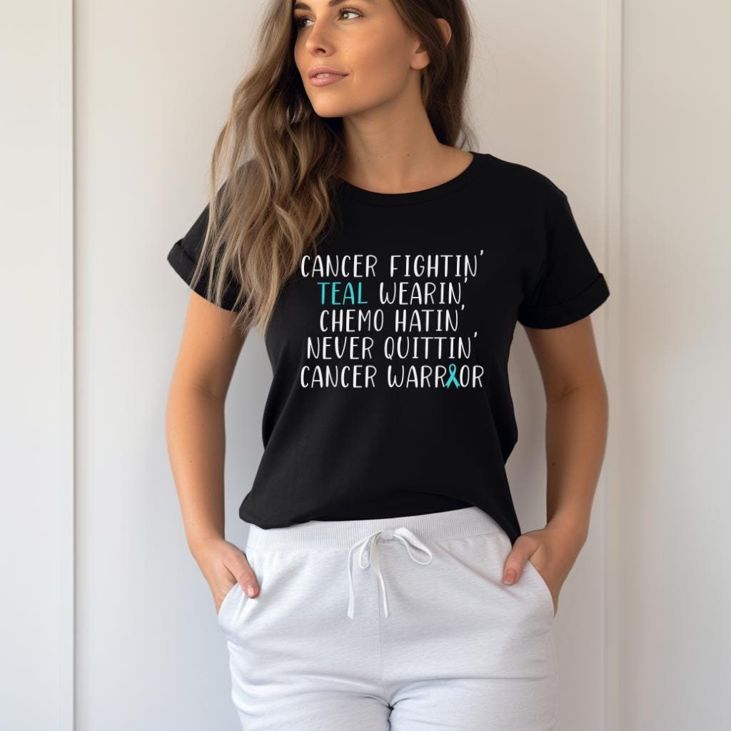 Ovarian Cancer Shirt, Ovarian Cancer Warrior, Gift for, Ovarian Cancer Survivor, Fighter, Ovarian Cancer Tshirt, Womens, Ovarian Cancer ,Tee