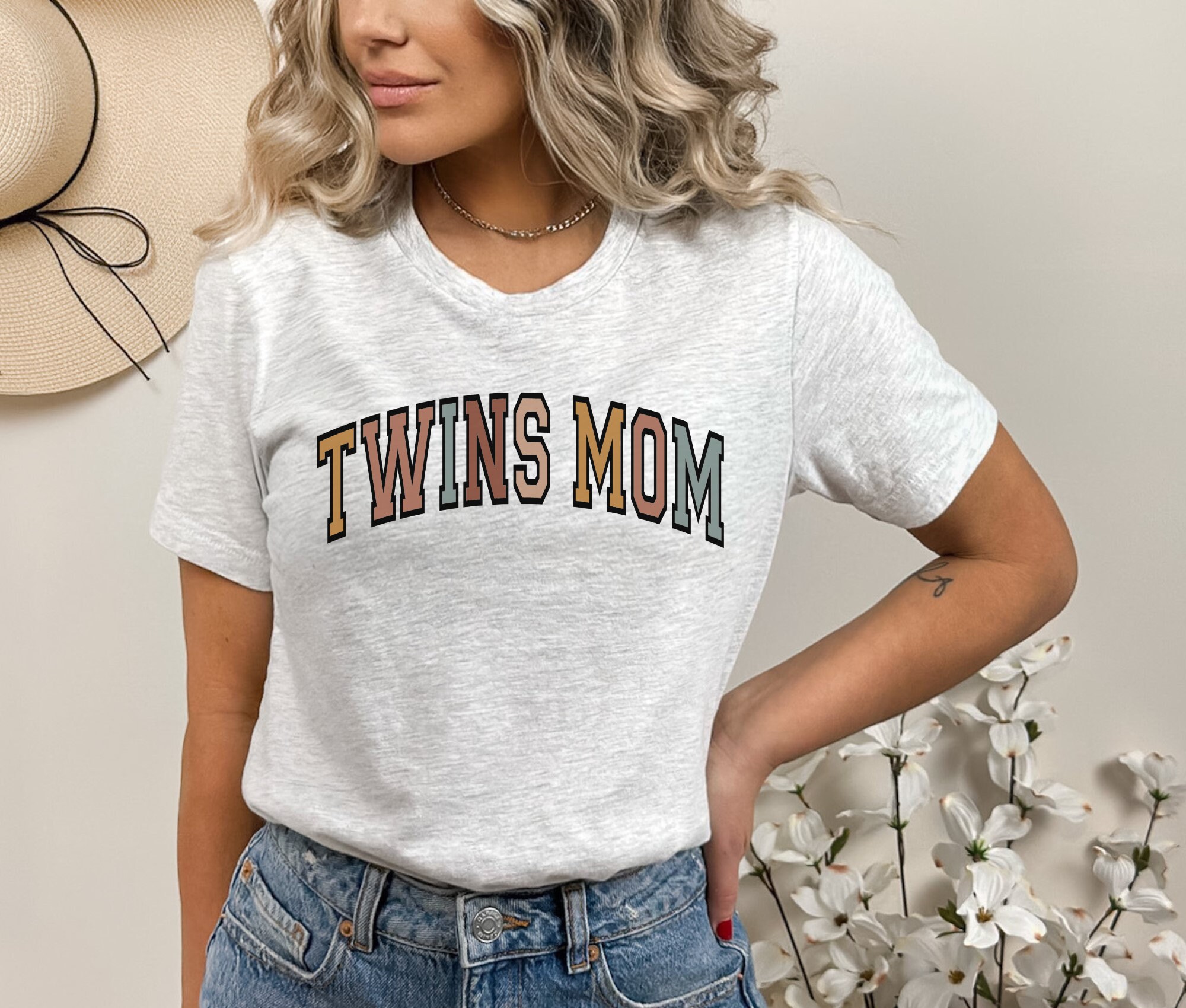 Mom of Twins Tshirt Cute Twins Shirt for Mother Mother's Etsy
