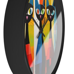 Gift for Cat Lover, Cat Wall Clock, Cat Clock, Retro Cat Clock, Cat Gift, Cat Gift Idea, Cute Cat Gift, Cat wall art, Retro Clock, Cat Owner image 3