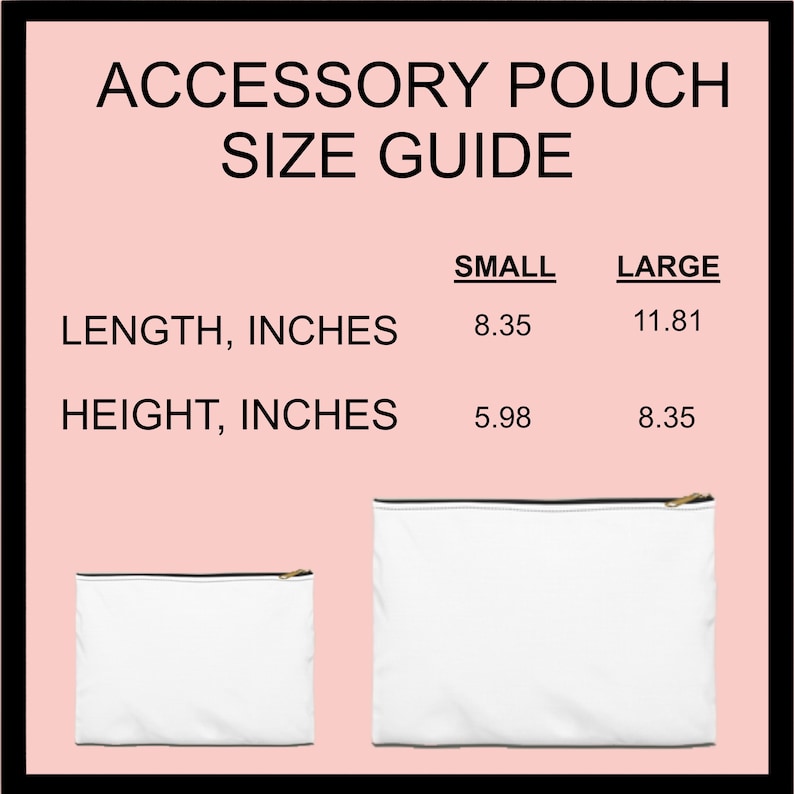 Accessory Pouch Size Guide, Accessory Pouch Size Chart, Accessory Bag ...