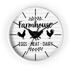 Farmhouse Kitchen Clock, Farmhouse Style Clock, Farmhouse Wall Clock, Kitchen Clock, Cute Farmhouse Decor, Farmhouse Kitchen Decor, Chicken imagem 6