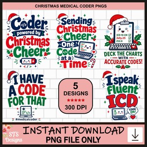 Codificador médico navideño, PNG, diseños de codificadores médicos, descarga digital