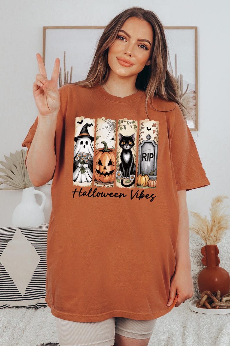 Halloween Vibes Shirt, Trendy Halloween Shirt, Retro Halloween Shirt