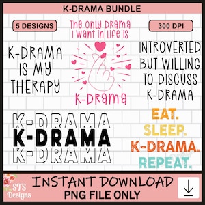 Pacote de K-Dramas, K-Dramas PNG, Design de K-Dramas, K-Dramas, Design de Camisetas, K-Dramas, K-Pop, Dramas Coreanos, K-Dramas Engraçados, PNG, Digital, Comercial
